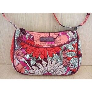 Vera Bradley Small Floral Hand Bag Adjustable Shoulder Strap Purse Zip Quilted